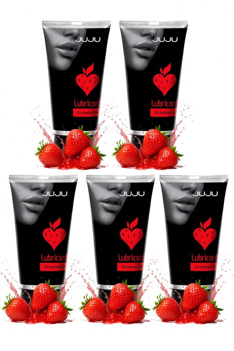 Набор из 5 съедобных лубрикантов JUJU со вкусом клубники - JuJu - купить с доставкой в Рыбинске