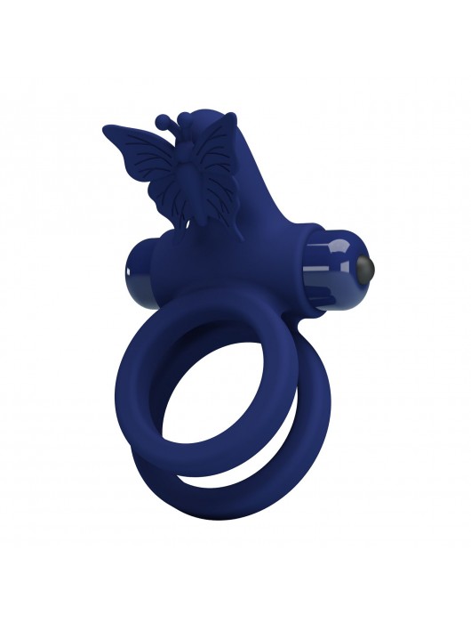 Синее эрекционное кольцо с вибростимуляцией клитора - Baile - в Рыбинске купить с доставкой