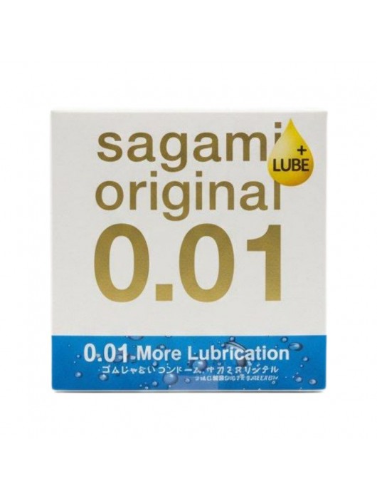 Увлажнённый презерватив Sagami Original 0.01 Extra Lub - 1 шт. - Sagami - купить с доставкой в Рыбинске