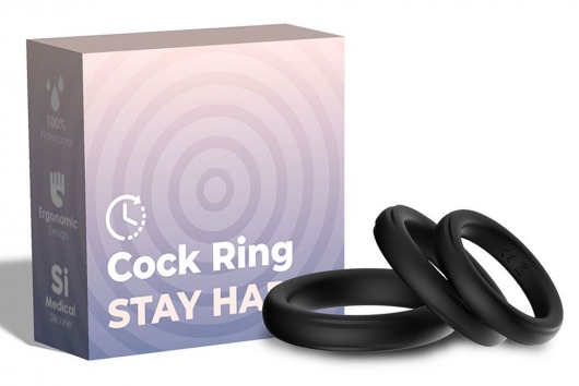Набор из 3 черных эрекционных колец Stay Hard - Boys of Toys - в Рыбинске купить с доставкой