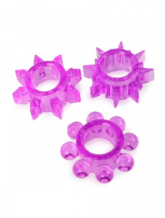 Набор из 3 лиловых эрекционных колец различной формы - Erowoman-Eroman - в Рыбинске купить с доставкой