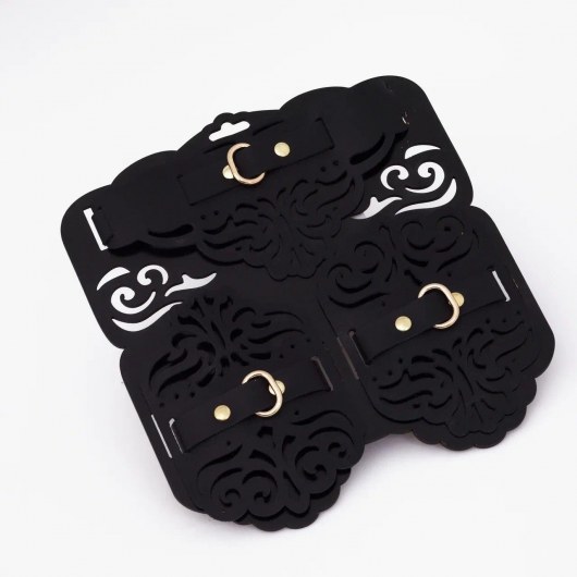 Фигурный набор для БДСМ-игр с узорами и золотистой фурнитурой - Crazy Handmade - купить с доставкой в Рыбинске