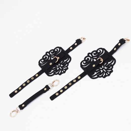 Черный фигурные оковы с золотистой фурнитурой - Crazy Handmade - купить с доставкой в Рыбинске