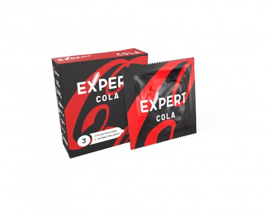 Презервативы с ароматом колы Expert Cola - 3 шт. - Expert - купить с доставкой в Рыбинске
