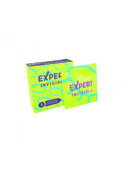 Ультратонкие презервативы Expert Invisible - 3 шт. - Expert - купить с доставкой в Рыбинске