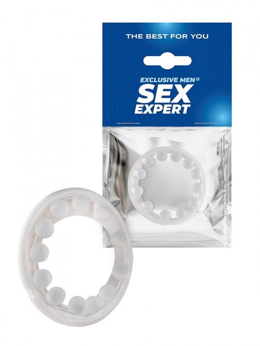 Эрекционное кольцо со стимулирующими шариками на поверхности - Sex Expert - в Рыбинске купить с доставкой