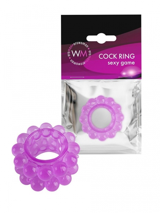Лиловое эрекционное кольцо с 2 рядами стимулирующих шариков - Erowoman-Eroman - в Рыбинске купить с доставкой