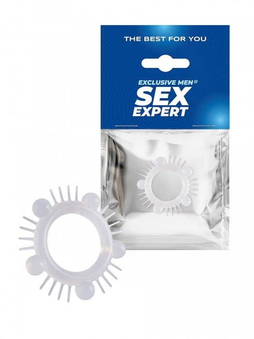 Эластичное эрекционное кольцо с шишечками и шипами - Sex Expert - в Рыбинске купить с доставкой