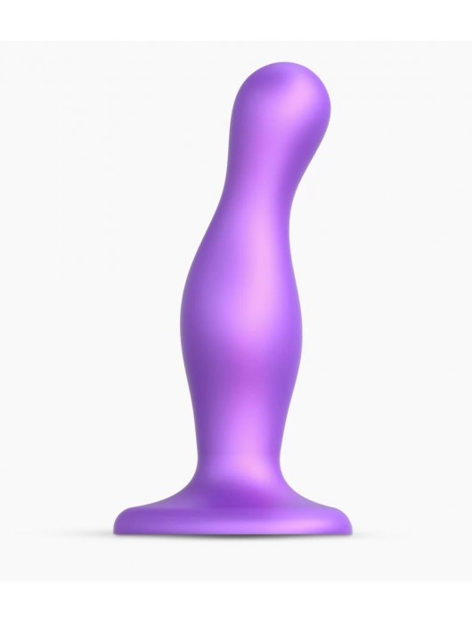 Фиолетовая насадка Strap-On-Me Dildo Plug Curvy size M - Strap-on-me - купить с доставкой в Рыбинске