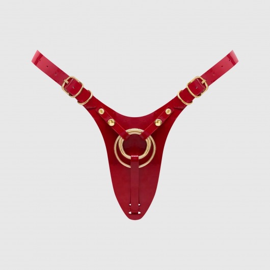 Красный пояс для фиксации насадок Strap-On-Me Leatherette Harness Fabulous - Strap-on-me - купить с доставкой в Рыбинске