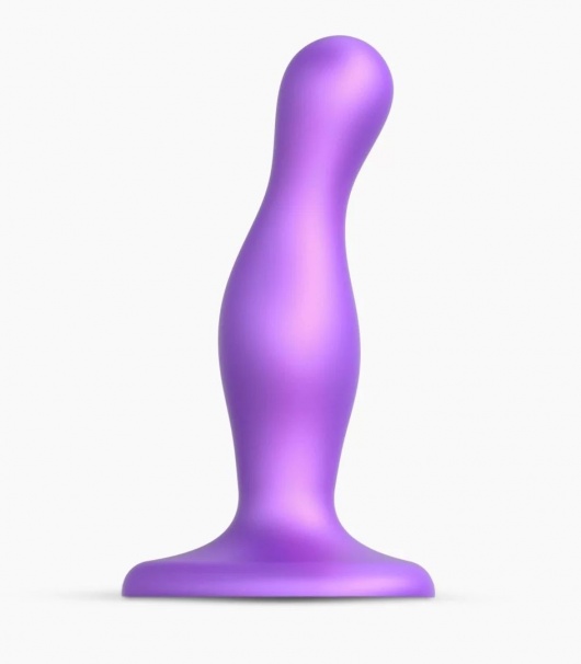 Фиолетовая насадка Strap-On-Me Dildo Plug Curvy size S - Strap-on-me - купить с доставкой в Рыбинске