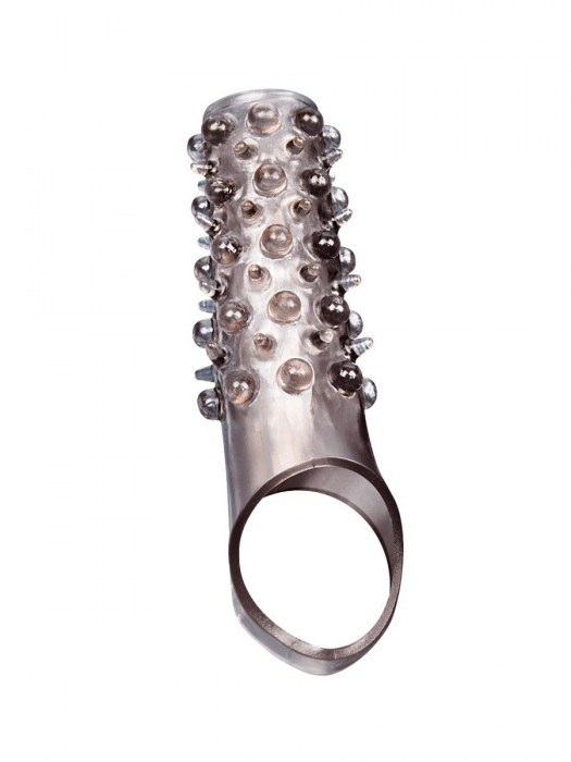 Дымчатая насадка на пенис с шипами и выпуклостями - 12 см. - Sex Expert - в Рыбинске купить с доставкой