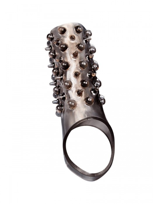 Дымчатая насадка на пенис с шипами и выпуклостями - 12,5 см. - Sex Expert - в Рыбинске купить с доставкой