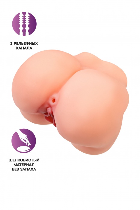 Реалистичный мастурбатор в форме попки с 2 любовными входами - No Name - в Рыбинске купить с доставкой