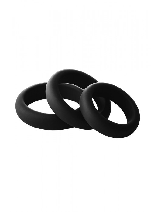 Набор из 3 черных эрекционных колец Smooth Silicone Cockring Pack - Dream Toys - в Рыбинске купить с доставкой
