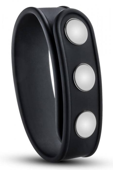 Черное эрекционное кольцо на кнопках - Blush Novelties - в Рыбинске купить с доставкой