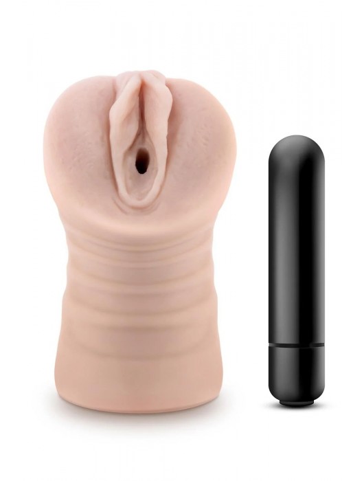 Телесный мастурбатор-вагина Ayumi с вибрацией - Blush Novelties - в Рыбинске купить с доставкой