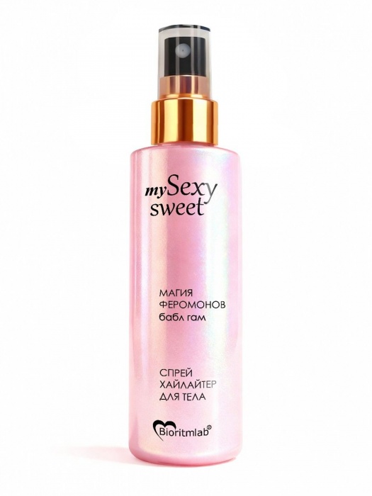 Спрей хайлайтер для тела Sexy Sweet с ароматом бабл-гам, шиммером и феромонами - 200 мл. -  - Магазин феромонов в Рыбинске