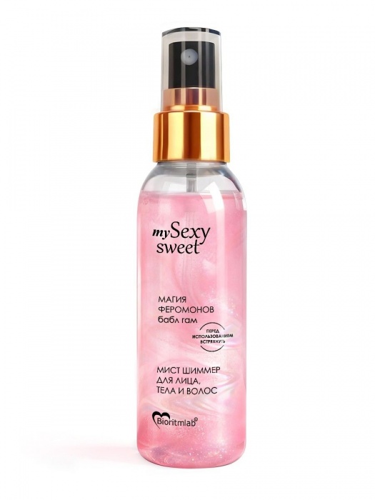 Мист для лица, тела и волос Sexy Sweet с ароматом бабл-гам, шиммером и феромонами - 95 мл. -  - Магазин феромонов в Рыбинске