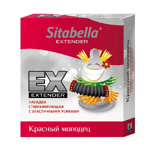 Стимулирующая насадка Sitabella Extender  Красный молодец - Sitabella - купить с доставкой в Рыбинске