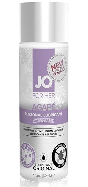 Лубрикант на водной основе для женщин JO AGAPE LUBRICANT ORIGINAL - 60 мл. - System JO - купить с доставкой в Рыбинске