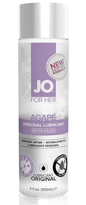 Женский лубрикант на водной основе JO AGAPE LUBRICANT ORIGINAL - 120 мл. - System JO - купить с доставкой в Рыбинске