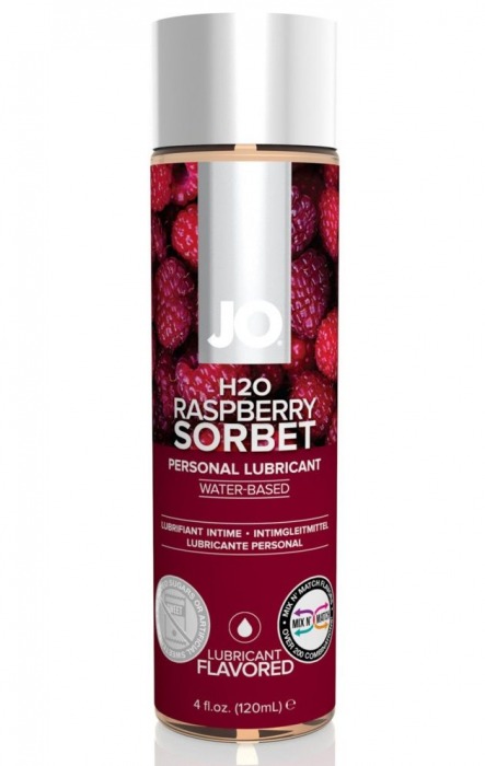 Лубрикант на водной основе с ароматом малины JO Flavored Raspberry Sorbet - 120 мл. - System JO - купить с доставкой в Рыбинске