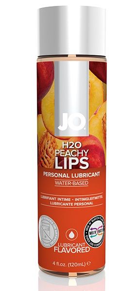 Лубрикант на водной основе с ароматом персика JO Flavored Peachy Lips - 120 мл. - System JO - купить с доставкой в Рыбинске