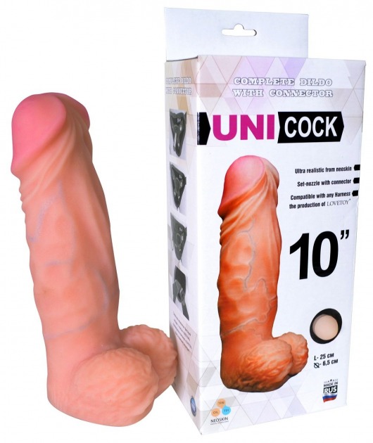 Фаллическая насадка Харнесс UNICOCK 10  - 25 см. - LOVETOY (А-Полимер) - купить с доставкой в Рыбинске