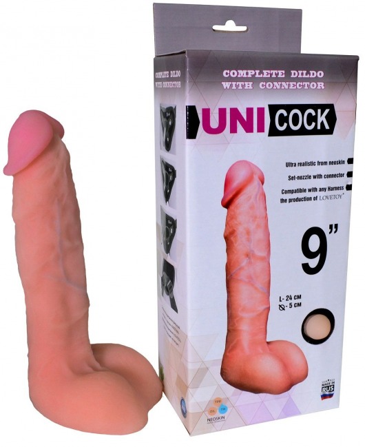 Фаллическая насадка Харнесс UNICOCK 9  - 24 см. - LOVETOY (А-Полимер) - купить с доставкой в Рыбинске