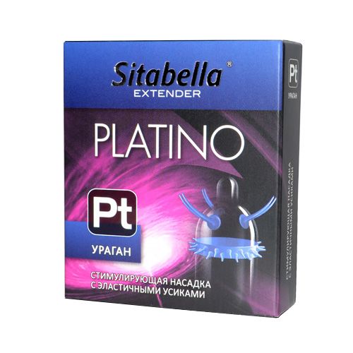 Стимулирующая насадка с усиками и шипиками Platino  Ураган - Sitabella - купить с доставкой в Рыбинске
