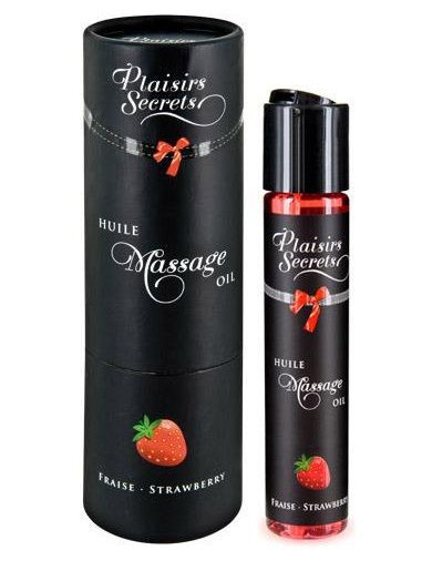 Массажное масло с ароматом клубники Huile de Massage Gourmande Fraise des Bois - 59 мл. - Plaisir Secret - купить с доставкой в Рыбинске
