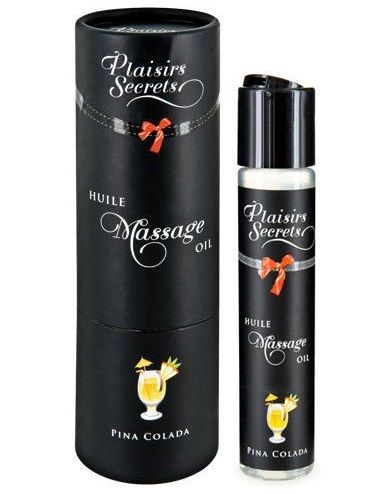 Массажное масло с ароматом пина колады Huile de Massage Gourmande Pina Colada - 59 мл. - Plaisir Secret - купить с доставкой в Рыбинске