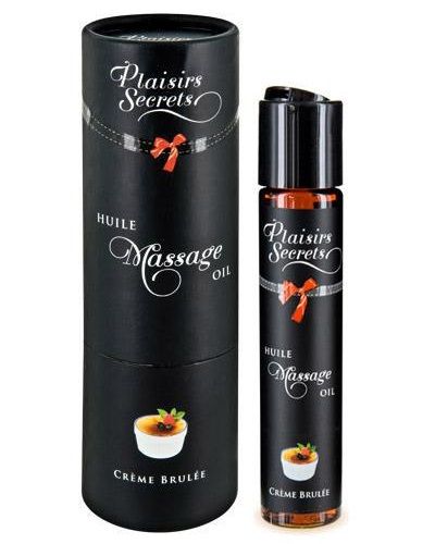 Массажное масло с ароматом крем брюле Huile de Massage Gourmande Creme Brulée - 59 мл. - Plaisir Secret - купить с доставкой в Рыбинске