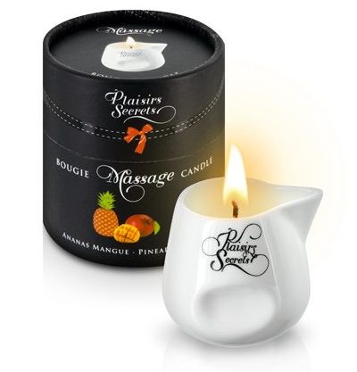 Массажная свеча с ароматом манго и ананаса Bougie de Massage Ananas Mangue - 80 мл. - Plaisir Secret - купить с доставкой в Рыбинске