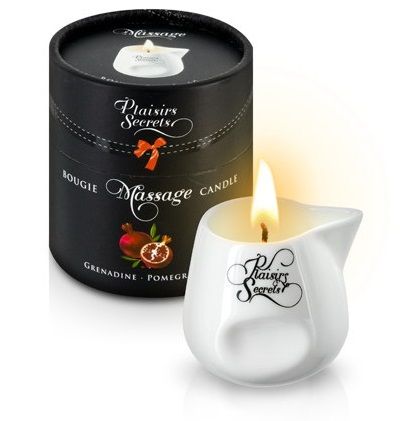 Массажная свеча с ароматом граната Bougie de Massage Gourmande Grenadine - 80 мл. - Plaisir Secret - купить с доставкой в Рыбинске