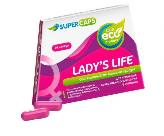 Возбуждающие капсулы Ladys Life - 14 капсул (0,35 гр.) - SuperCaps - купить с доставкой в Рыбинске