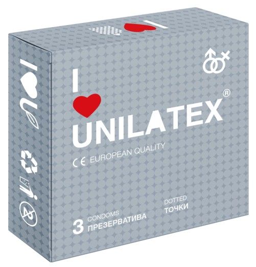 Презервативы с точками Unilatex Dotted - 3 шт. - Unilatex - купить с доставкой в Рыбинске