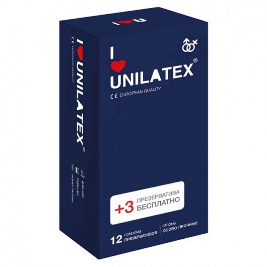 Ультрапрочные презервативы Unilatex Extra Strong - 12 шт. + 3 шт. в подарок - Unilatex - купить с доставкой в Рыбинске