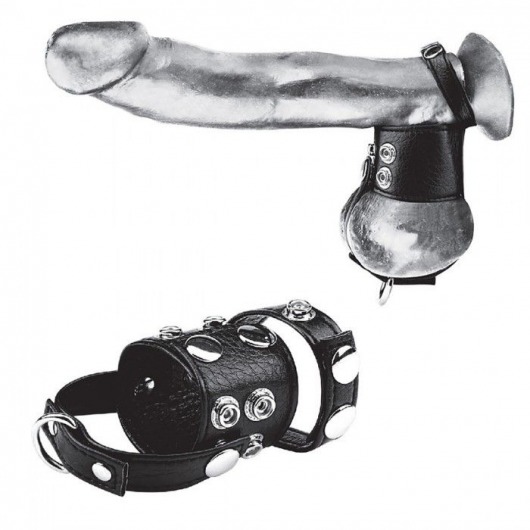 Утяжка на пенис и мошонку Cock Ring With 1.5  Ball Stretcher And Optional Weight Ring - BlueLine - купить с доставкой в Рыбинске