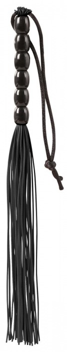 Чёрная мини-плеть из резины Rubber Mini Whip - 22 см. - Blush Novelties - купить с доставкой в Рыбинске