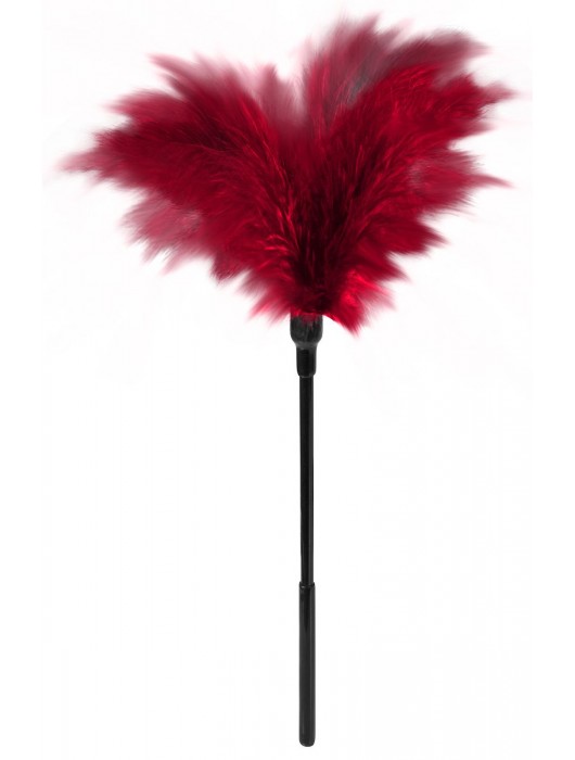 Пластиковая метелочка с красными пёрышками Small Feather Tickler - 32 см. - Blush Novelties - купить с доставкой в Рыбинске