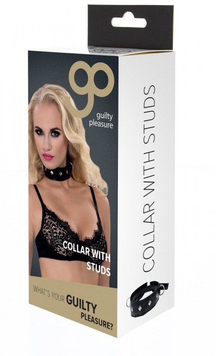 Полиуретановый ошейник с пуклями и D-кольцами Collar with Studs - Blush Novelties - купить с доставкой в Рыбинске