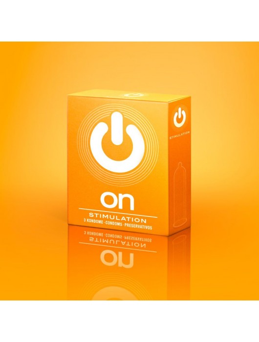 Презервативы ON) Stimulation с точками - 3 шт. - ON) - купить с доставкой в Рыбинске