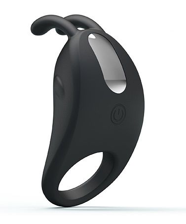 Чёрное эрекционное кольцо с вибрацией Rabbit Vibrator - Baile - в Рыбинске купить с доставкой