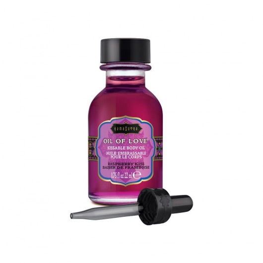 Масло для ласк с ароматом малины Oil of Love Raspberry Kiss - 22 мл. - Kama Sutra - купить с доставкой в Рыбинске
