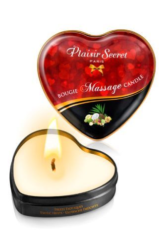 Массажная свеча с ароматом экзотических фруктов Bougie Massage Candle - 35 мл. - Plaisir Secret - купить с доставкой в Рыбинске