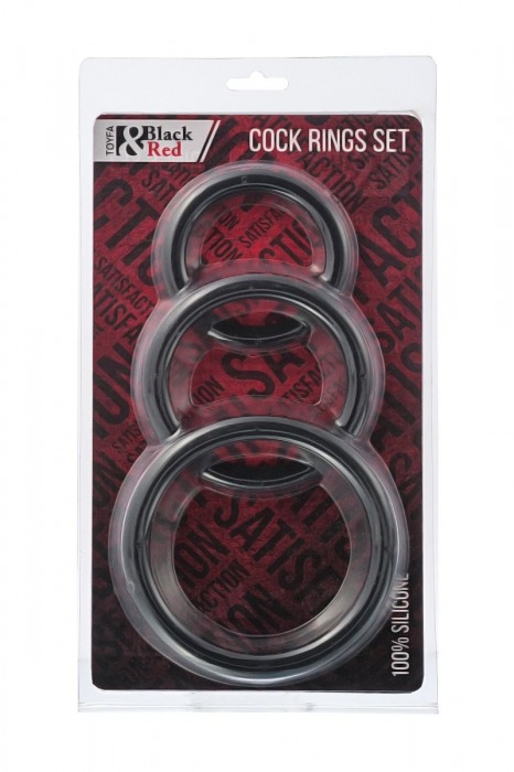 Набор из 3 чёрных эрекционных колец - ToyFa - в Рыбинске купить с доставкой