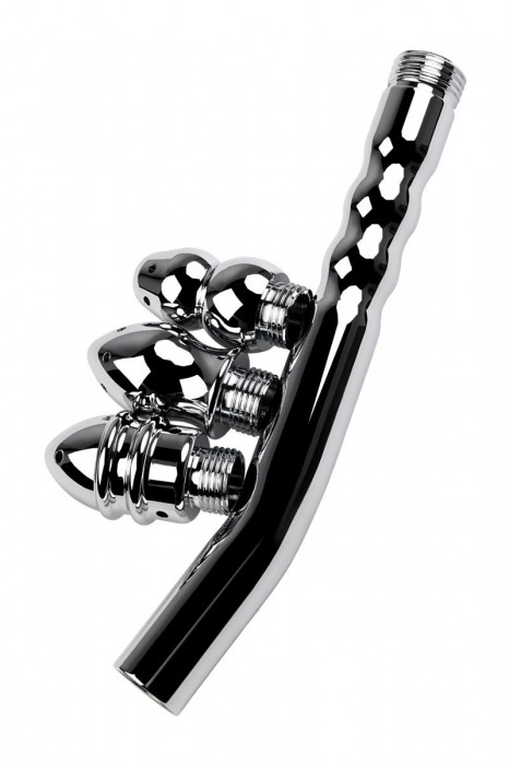 Металлический анальный душ с тремя насадками - ToyFa - купить с доставкой в Рыбинске