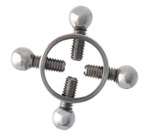 Серебристые зажимы для сосков на винтах - ToyFa - купить с доставкой в Рыбинске